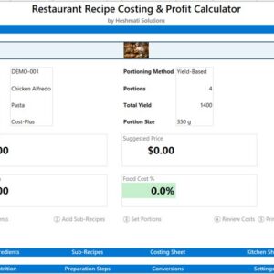 Restaurant Costing Tool